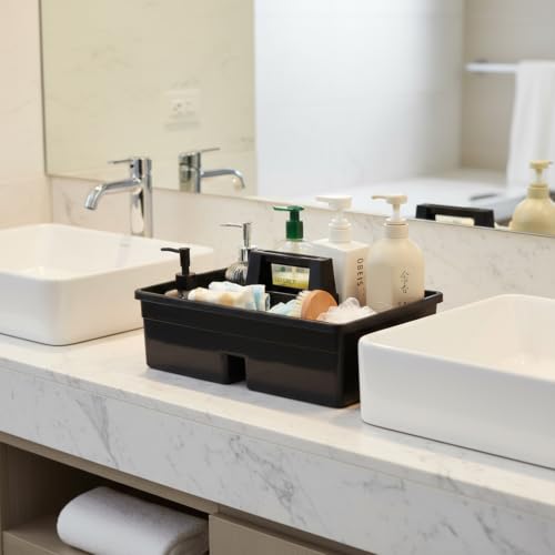 3-Compartment Plastic Cleaning Caddy Basket – Stackable - Image 6