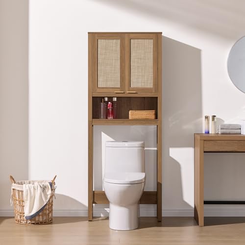 SICOTAS Over the Toilet Storage Cabinet, Rattan Door - Image 4