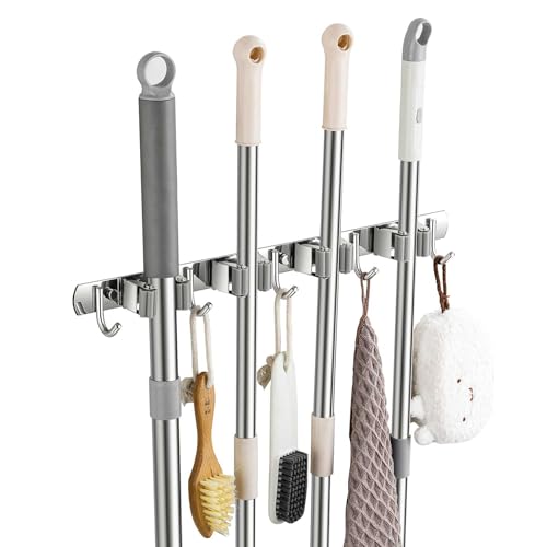 Broom Holder Wall Mount, Stainless Steel Broom Hanger Wall Mount - Image 2