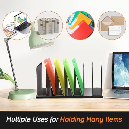 Kuntine.B 7-Section Upright Desk File Organizer Black 1 Pack - Image 6