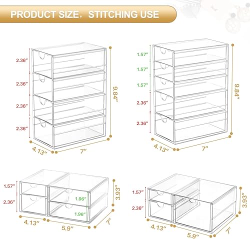 caktraie Acrylic16-Drawer Storage & Makeup Organizer for Desk - Image 3