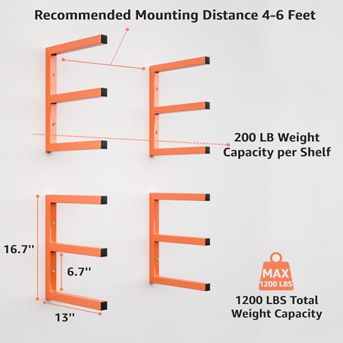 Wood Organizer and Lumber Storage Rack Wall Mount, Heavy - Image 4