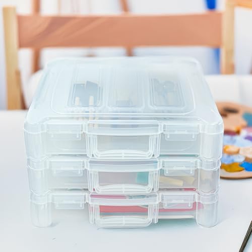 ArtBin 12 x 12 Craft Organizer with Handle, 3 Pack, Clear - Image 3