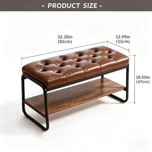 Forteek 32'' Tufted Shoe Bench, Entryway Bench with Shoe - Image 3