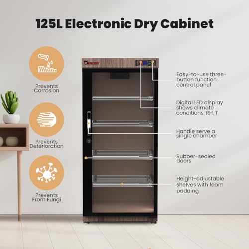 125L Electronic Dry Cabinet with Combination Lock (Oak) – - Image 3