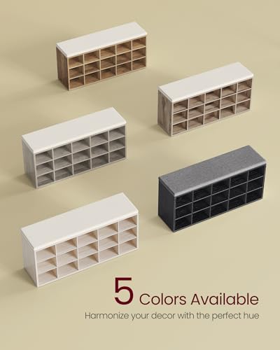 VASAGLE Shoe Bench with Cushion, 15 Compartments, 11 | All Products - Image 7