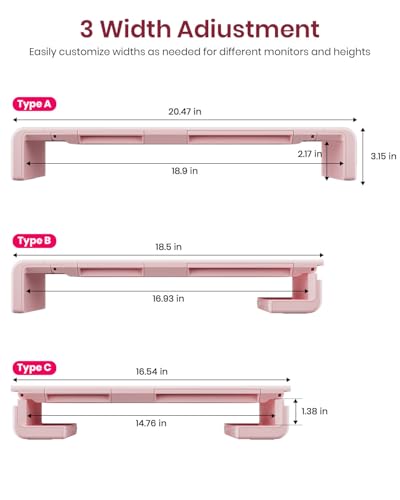 Pink Monitor Stand Riser, Klearlook Foldable - Image 6