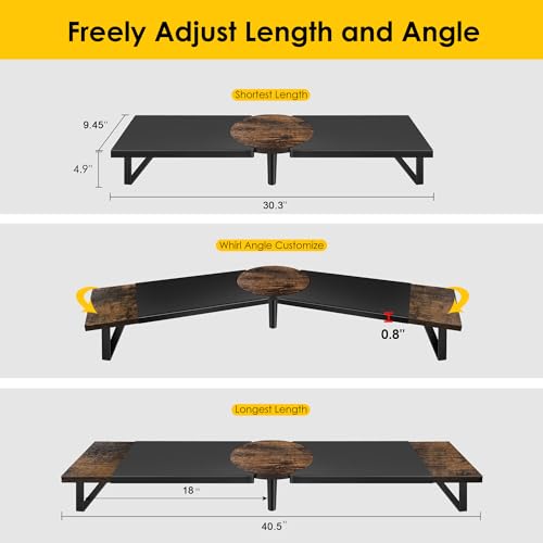 Across-Star Dual-Monitor Stand for Desk - Large Adjustable Length - Image 4