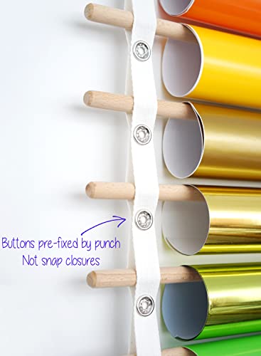 Vinyl Roll Holder, Craft Vinyl Hanging Organizer, Wooden Dowels - Image 4