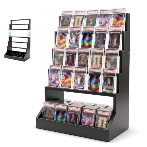 Trading Card Display,4-Tier Card Display Case with 5-Row Storage - Image 2