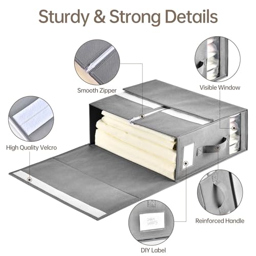 8 Pack Sheet Organizers and Storage, Bed Sheet Organizer - Image 4