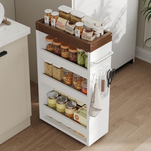 Slim Storage Cart, 4-Tier Rolling Utility Cart 999WHSTC140 - Image 2