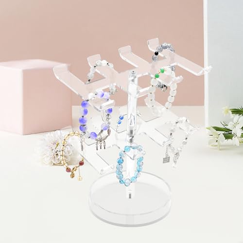 Bracelet Holder Organizer, 2 Tier Acrylic Bracelet Display Stand - Image 7