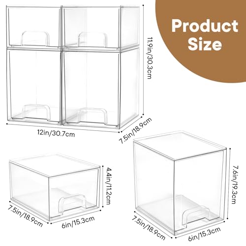 Baby Bottle Organizer, 4 Pack Clear Space-Saving Stackable Drawer - Image 4