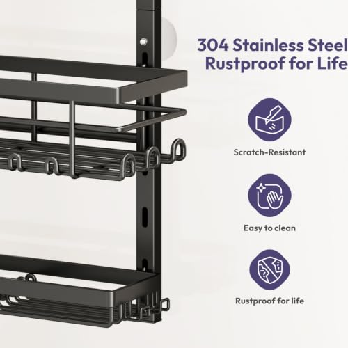 SWTYMIKI Over The Door Shower Caddy - 4 Tier Rustproof Hanging - Image 6