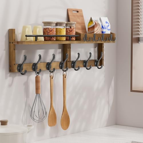 29 inch Coat Rack Wall Mount with Shelf, Entryway Wall - Image 6