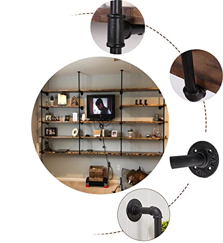 Industrial Wall Mount Iron Pipe Shelf Shelves Shelving Bracket - Image 6