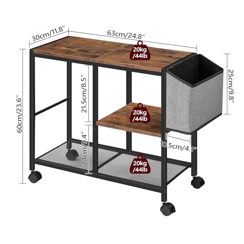 MAHANCRIS Printer Stand with Storage Bag, 3-Tier Mobile - Image 4