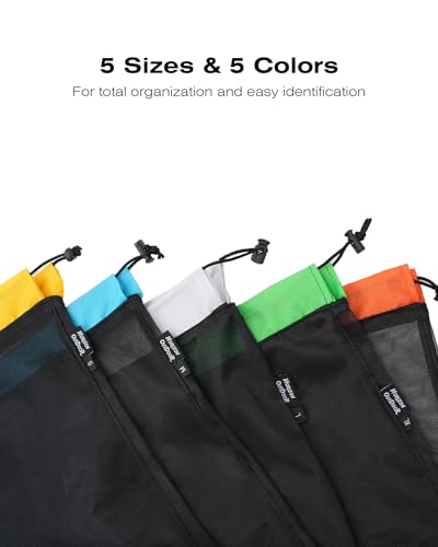 Mesh Bags Drawstring 5 Pack - Lightweight Stuff Sack - Image 6