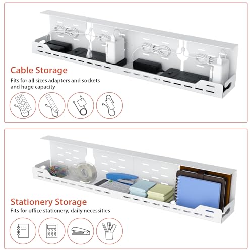 Univivi Under Desk Cable Management Tray, Cable Mana | Cable Managemen - Image 5