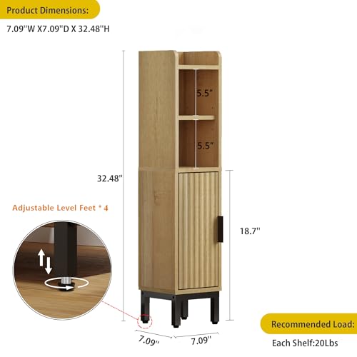 Small Bathroom Storage Cabinet Corner Narrow Toilet Paper - Image 3