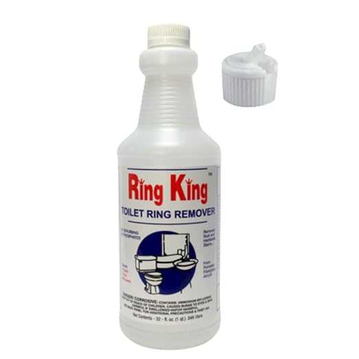 Ring King Toilet Ring Remover, 32 oz, with flip-top applicator – Heavy-duty for rust, hard water, and mineral stains in toilets. Restores severely stained bowls with powerful cleaning capabilities.