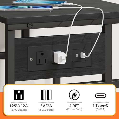 YAOHUOO 3 Tier Large Printer Stand with Power | Home Organization - Image 6