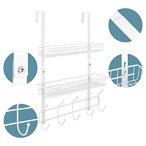 Over the Door Hooks Organizer, Door Hanger with 2 Baskets & 5 - Image 5