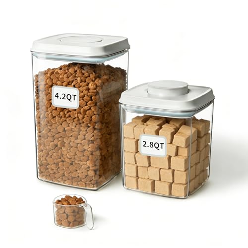 Dog Food Storage Containers Set, 4.2 QT with 130 ml Scoop - Image 2