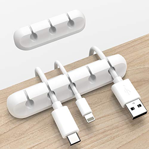 INCHOR Cord Organizer for Desk, White Cable Organizer Cable Clips - Image 1