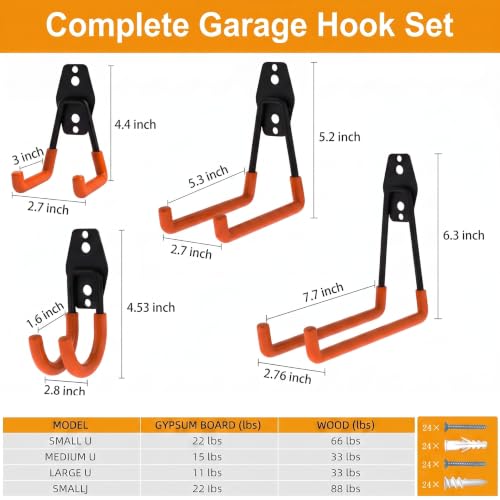 Garage Hooks, 12 Pack Wall Hooks for Hanging Heavy Duty Ladders - Image 3