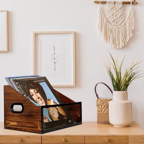S&H Kaide Vinyl Record Storage, Rustic Record Holder - Image 5