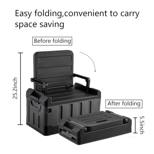 60L Foldable Seatable Camp Box Storage Bins with Lids - Image 4