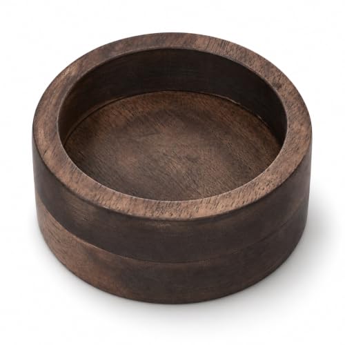 Ring Holder for Men Walnut Wood Ring Tray Round Wooden Jewelry - Image 2