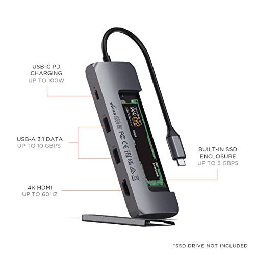 Satechi Hybrid USB-C Multiport Adapter, M.2 SATA SSD Enclosure - Image 5