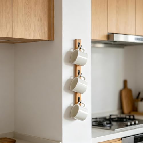 Yohsnor Wall Mounted Coffee Cup Rack - Stylish Space Saving Mug - Image 4