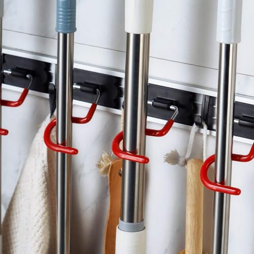 Wall Mounted Mop and Broom Holder, Stainless Steel - Image 7
