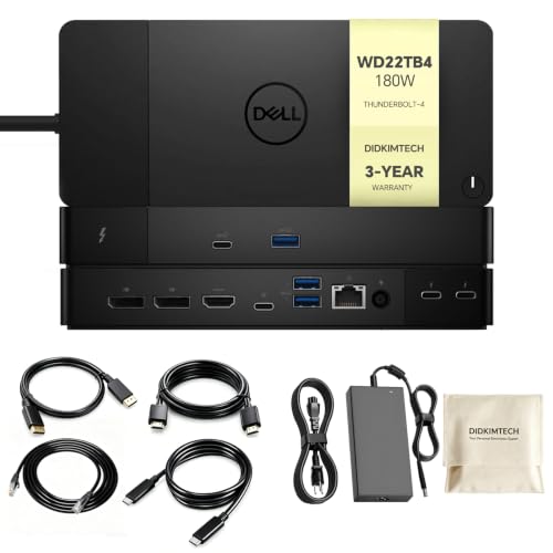 WD22TB4 Dell Thunderbolt 4 Dock, 180W - 40Gbps - Image 2