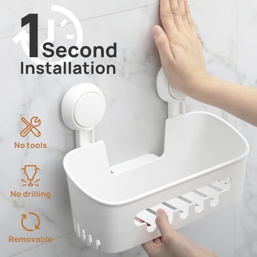 LEVERLOC Shower Caddy Suction Cup Set Shower Organizer & Soap - Image 3