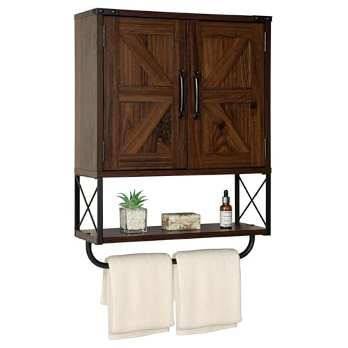 RUSTOWN Farmhouse Medicine Cabinet with 2 Barn Door & - Image 2