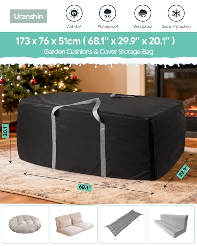 Uranshin 177 Gallon Patio Cushion Storage Bag with Zippers - Image 4