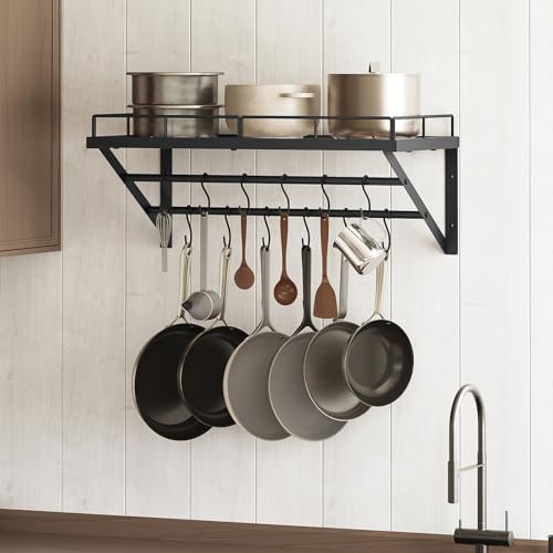 YATINEY Wall Mounted Pot Rack, 23.8 Inch Pot and Pan | All Products - Image 3