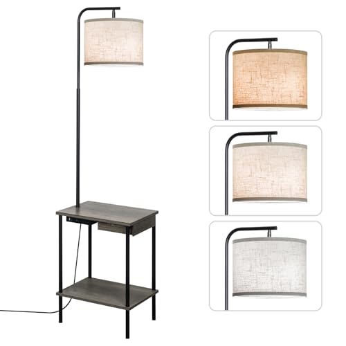EOEYYOYB Floor Lamp with Table & Drawers, End Table Lamp with USB - Image 2