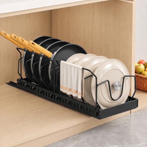 Pots and Pans Organizer Under Cabinet, 10 Dividers Pull - Image 2