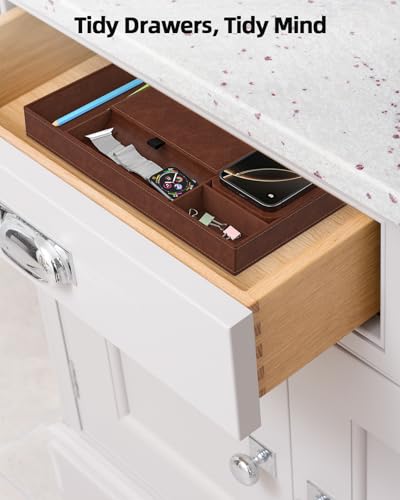 Leather Valet Tray with Wireless Charging Pad - Luxury EDC - Image 6