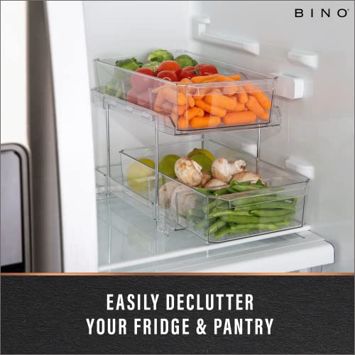 BINO 2 Tier Clear Storage Organizer with Dividers | Slide Out - Image 7