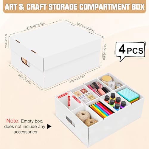 Compartment Storage Box, 4 Pack Organizer Box with Dividers - Image 3