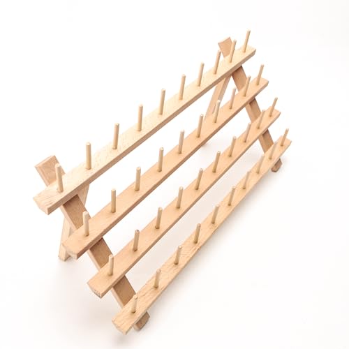 40 Mini Spools Solid Beechwood Free-Standing Thread Rack - Image 2