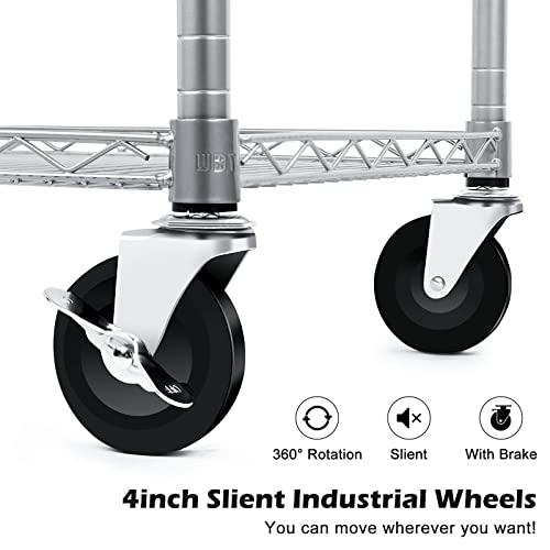 WDT 990Lbs Capacity Heavy Duty Rolling Utility Cart, NSF Rolling - Image 5