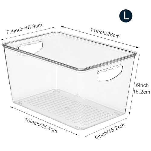 theaoo Large Clear Storage Bins with Lids, Stackable Containers - Image 6
